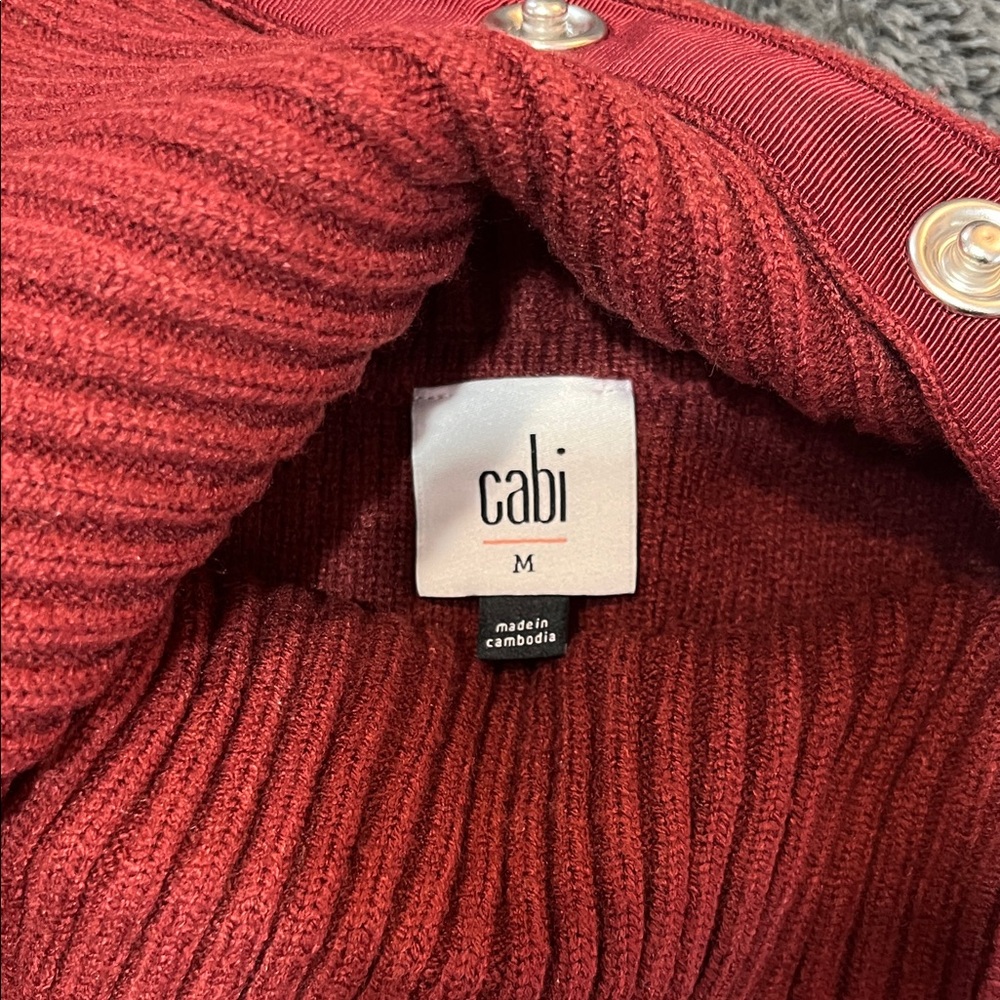 CAbi Women's Deep Red Cowl Neck Sweater